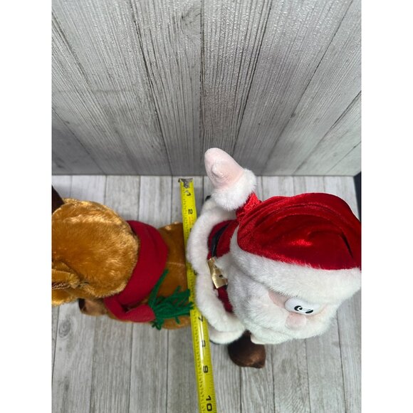 Vtg DanDee Plush Santa Riding Reindeer Christmas Music Livin La Vida Loca Works - Picture 12 of 12